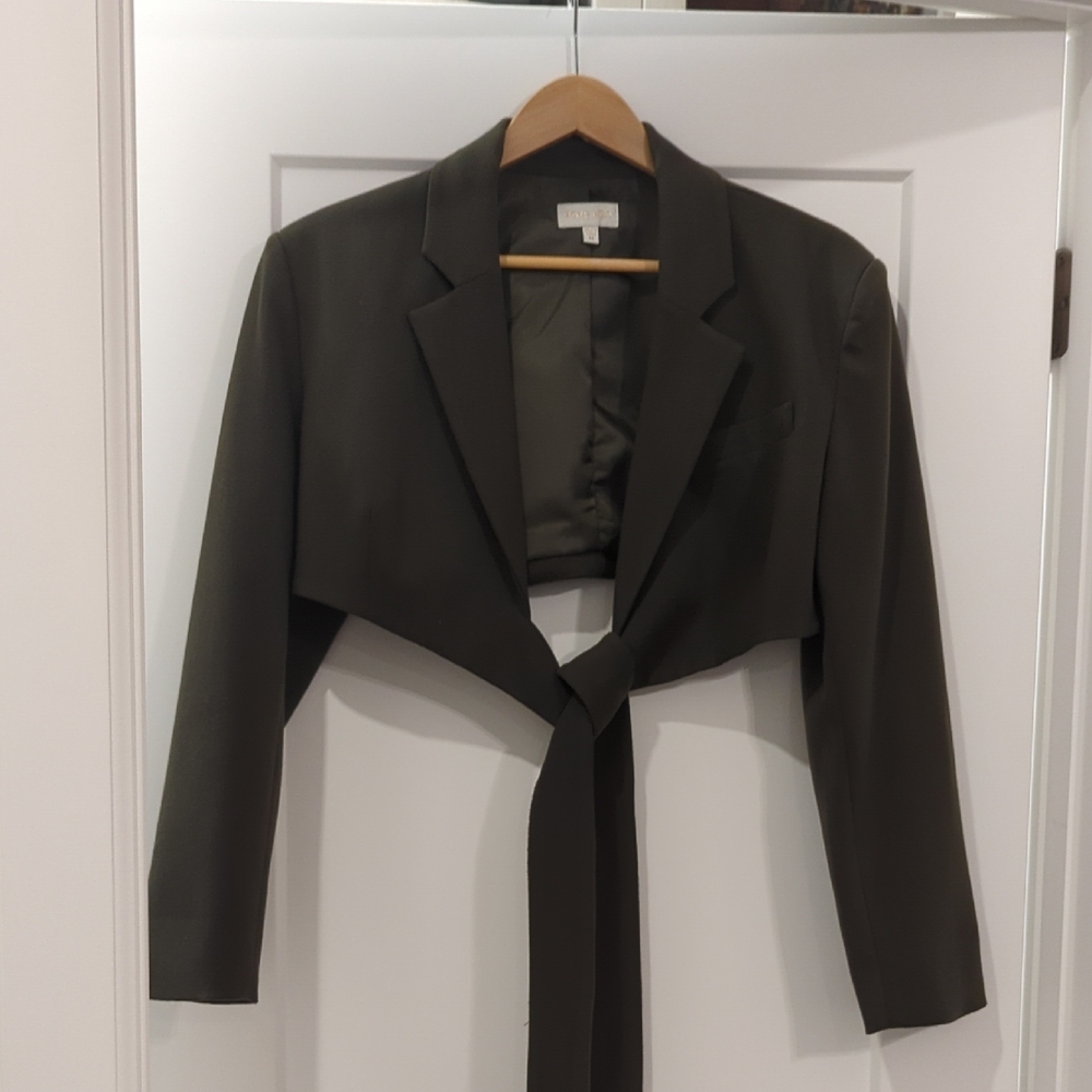 Ronny Kobo Olive Cropped Blazer